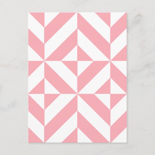 Roze Melon Geometric Deco Cube Patroon Briefkaart (Voorkant)