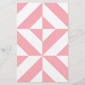 Roze Melon Geometric Deco Cube Patroon Briefpapier (Voorkant)
