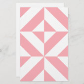 Roze Melon Geometric Deco Cube Patroon Briefpapier (Voorkant / Achterkant)