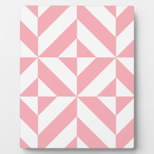 Roze Melon Geometric Deco Cube Patroon Fotoplaat