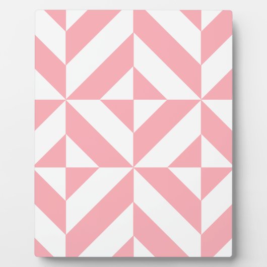 Roze Melon Geometric Deco Cube Patroon Fotoplaat (Voorkant)