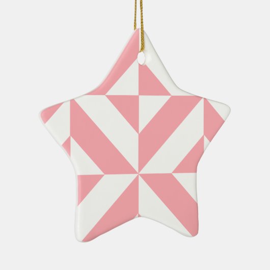 Roze Melon Geometric Deco Cube Patroon Keramisch Ornament (Rechts)