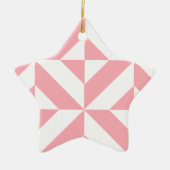 Roze Melon Geometric Deco Cube Patroon Keramisch Ornament (Voorkant)