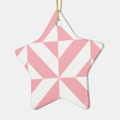Roze Melon Geometric Deco Cube Patroon Keramisch Ornament (Links)