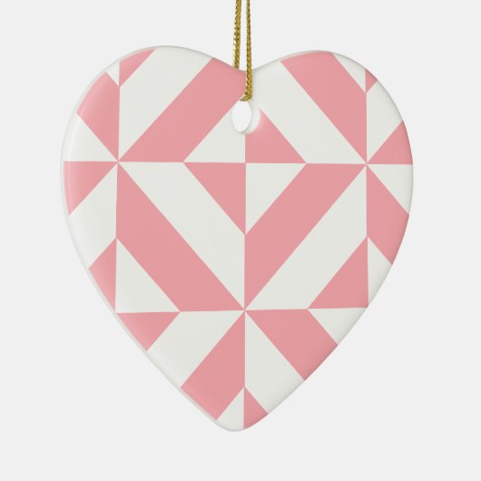 Roze Melon Geometric Deco Cube Patroon Keramisch Ornament (Rechts)