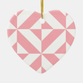 Roze Melon Geometric Deco Cube Patroon Keramisch Ornament (Voorkant)