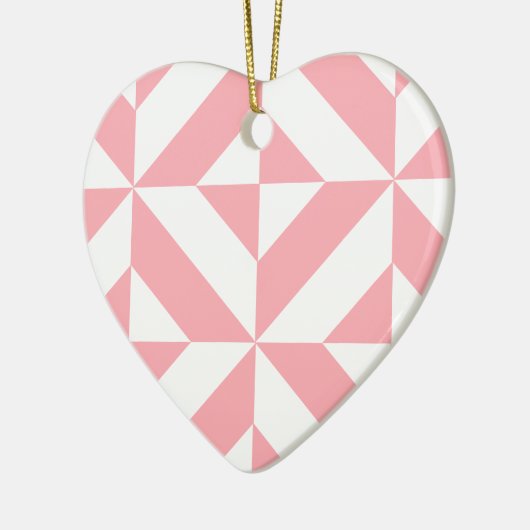 Roze Melon Geometric Deco Cube Patroon Keramisch Ornament (Links)