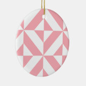 Roze Melon Geometric Deco Cube Patroon Keramisch Ornament (Rechts)