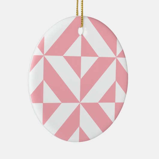 Roze Melon Geometric Deco Cube Patroon Keramisch Ornament (Rechts)