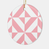 Roze Melon Geometric Deco Cube Patroon Keramisch Ornament (Links)