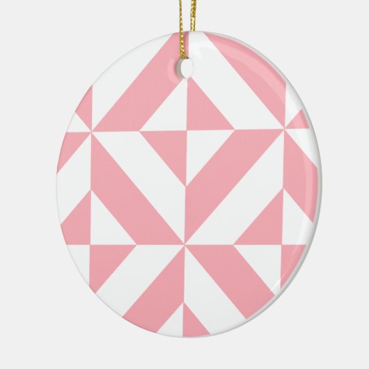 Roze Melon Geometric Deco Cube Patroon Keramisch Ornament (Links)