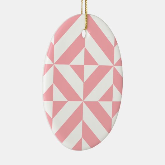 Roze Melon Geometric Deco Cube Patroon Keramisch Ornament (Rechts)
