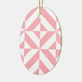Roze Melon Geometric Deco Cube Patroon Keramisch Ornament (Links)