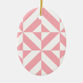 Roze Melon Geometric Deco Cube Patroon Keramisch Ornament (Voorkant)