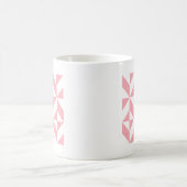 Roze Melon Geometric Deco Cube Patroon Koffiemok (Center)