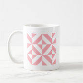 Roze Melon Geometric Deco Cube Patroon Koffiemok (Links)