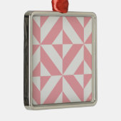 Roze Melon Geometric Deco Cube Patroon Metalen Ornament (Rechts)