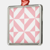 Roze Melon Geometric Deco Cube Patroon Metalen Ornament (Links)