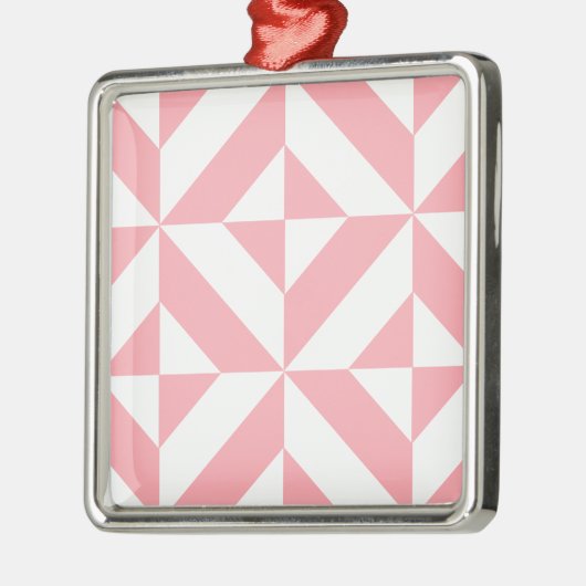 Roze Melon Geometric Deco Cube Patroon Metalen Ornament (Links)