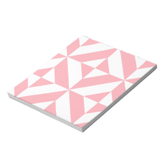 Roze Melon Geometric Deco Cube Patroon Notitieblok (Linkerzijde)