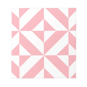 Roze Melon Geometric Deco Cube Patroon Notitieblok
