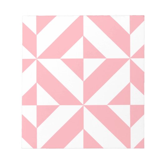 Roze Melon Geometric Deco Cube Patroon Notitieblok (Voorkant)