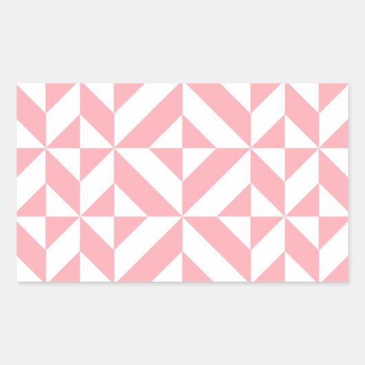 Roze Melon Geometric Deco Cube Patroon Rechthoekige Sticker (Voorkant)
