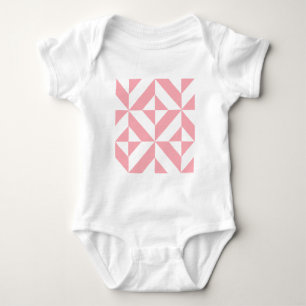Roze Melon Geometric Deco Cube Patroon Romper