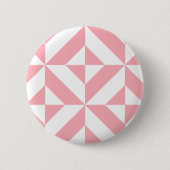 Roze Melon Geometric Deco Cube Patroon Ronde Button 5,7 Cm (Voorkant)
