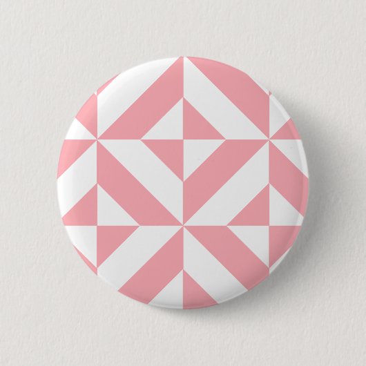 Roze Melon Geometric Deco Cube Patroon Ronde Button 5,7 Cm (Voorkant)