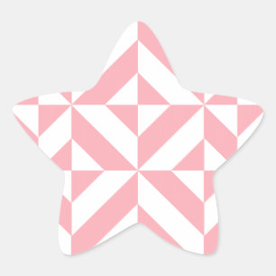 Roze Melon Geometric Deco Cube Patroon Ster Sticker