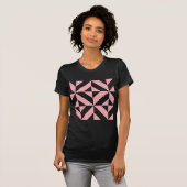 Roze Melon Geometric Deco Cube Patroon T-shirt (Voorkant volledig)