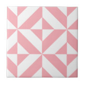 Roze Melon Geometric Deco Cube Patroon Tegeltje (Voorkant)