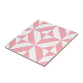 Roze Melon Geometric Deco Cube Patroon Tegeltje (Zijkant)