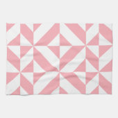 Roze Melon Geometric Deco Cube Patroon Theedoek (Horizontaal)