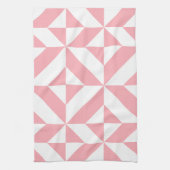 Roze Melon Geometric Deco Cube Patroon Theedoek (Verticaal)