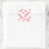 Roze Melon Geometric Deco Cube Patroon Vierkante Sticker (Tas)