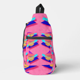 Roze Memphis Neon Driehoek Artsy Retro Fun Sling Bag