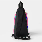 Roze Memphis Neon Driehoek Artsy Retro Fun Sling Bag (Achterkant)