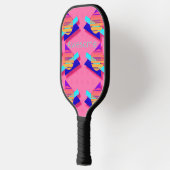 Roze Memphis Neon Triangle Patronen Pickleball Paddle (Links)