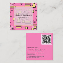 Roze Memphis Retro 80s QR Code Consultant