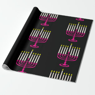 roze menorah hanukkah purim cadeaupapier