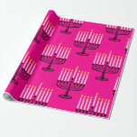 roze menorah hanukkah purim joodse krant cadeaupapier<br><div class="desc">"hot roze menorah hanukkah",  "roze hanukkah",  "roze menorah",  "hanukkah menorah",  menorah,  "happy hanukkah",  channukah,  hannukah,  Hanukkah, "joodse feestdagen"</div>