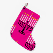 roze menorah hanukkah purim joodse krant kleine kerstsok (Voorkant (Hangend))