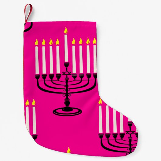roze menorah hanukkah purim joodse krant kleine kerstsok (Voorkant)