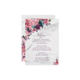 roze menu Moederdag van Floral Marmer