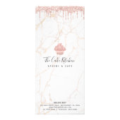 Roze menu van de kreuptaart van Glitter (Achterkant)