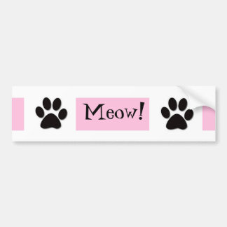 Roze Meow Bumpersticker