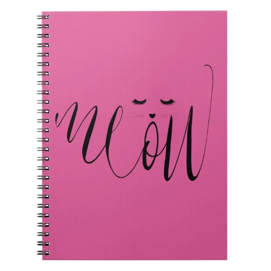 Roze Meow Kat Notitieboek (Voorkant)