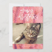 Roze "Meowy Christmas" Huisdier Vakantie Groet Feestdagenkaart (Voorkant)